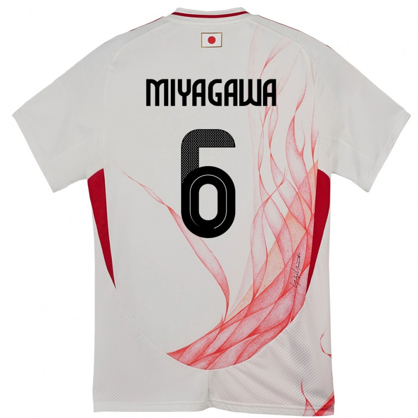 Danxen Donna Maglia Giappone Asato Miyagawa #6 Bianco Kit Gara Away 24-26 Maglietta