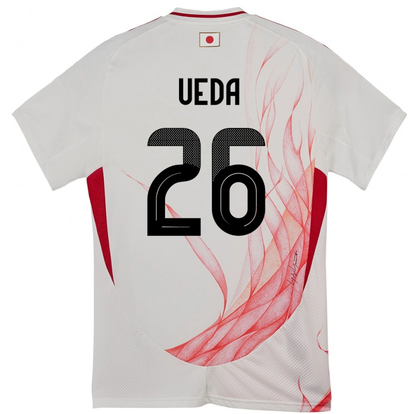 Danxen Donna Maglia Giappone Ayase Ueda #26 Bianco Kit Gara Away 24-26 Maglietta
