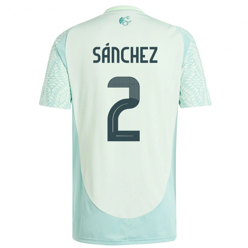 Danxen Donna Maglia Messico Jorge Sánchez #2 Lino Verde Kit Gara Away 24-26 Maglietta