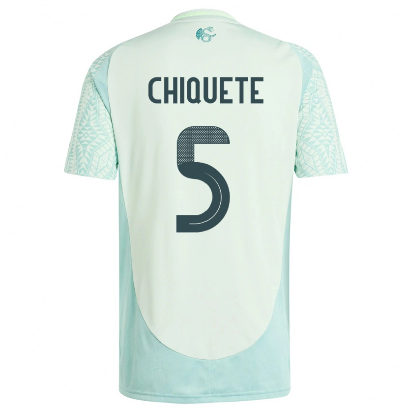 Danxen Donna Maglia Messico Jesús Orozco Chiquete #5 Lino Verde Kit Gara Away 24-26 Maglietta