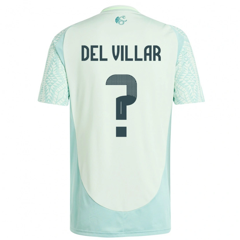 Danxen Donna Maglia Messico Everardo Del Villar #0 Lino Verde Kit Gara Away 24-26 Maglietta