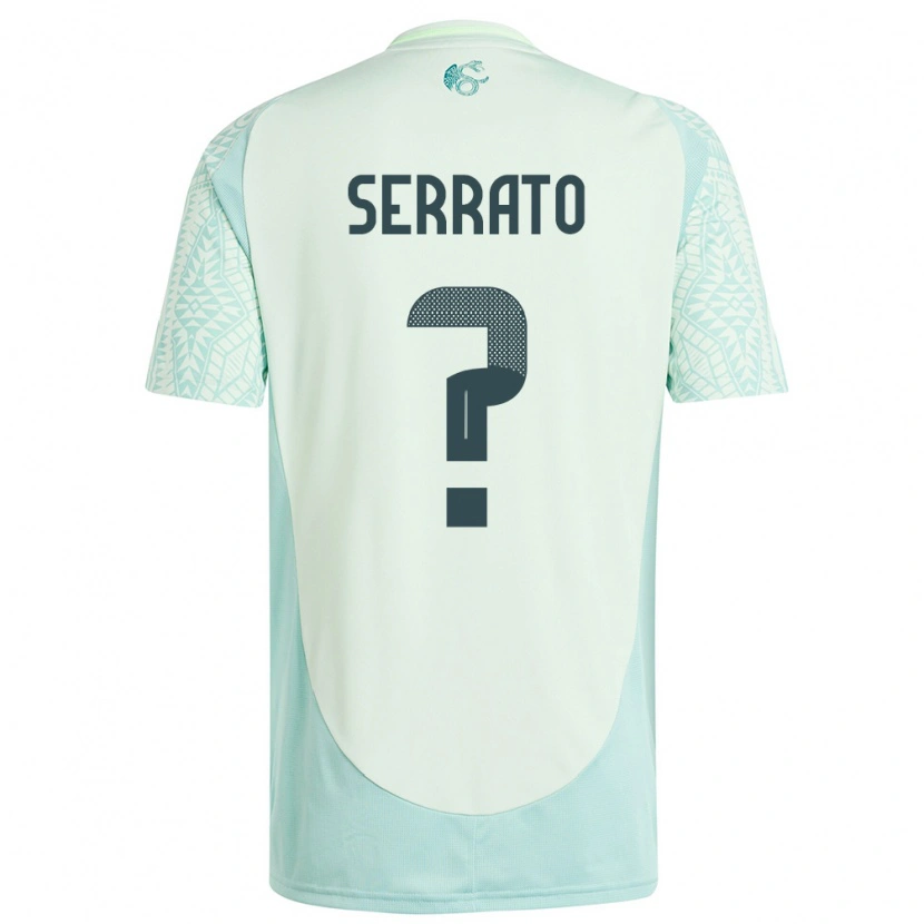 Danxen Donna Maglia Messico Jesús Serrato #0 Lino Verde Kit Gara Away 24-26 Maglietta