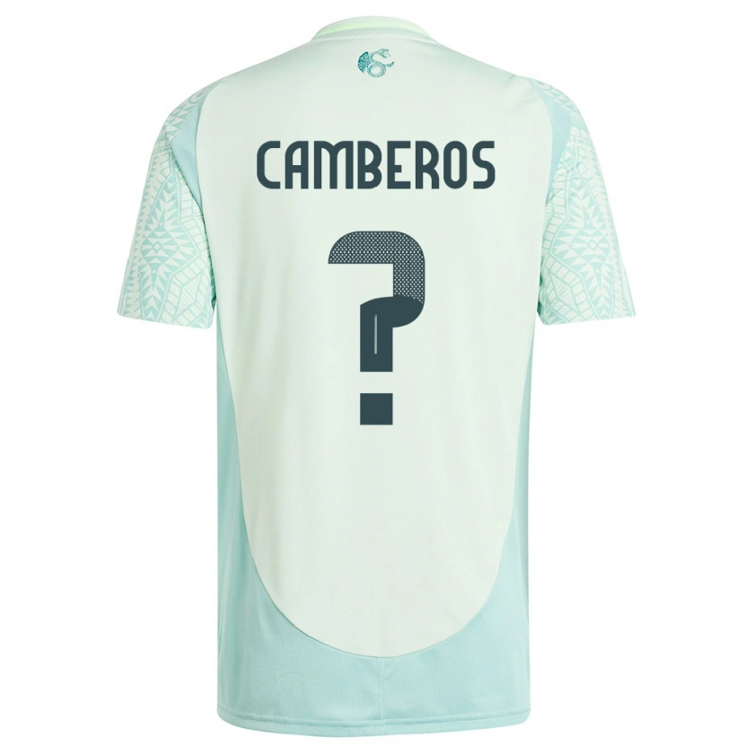 Danxen Donna Maglia Messico Hugo Camberos #0 Lino Verde Kit Gara Away 24-26 Maglietta