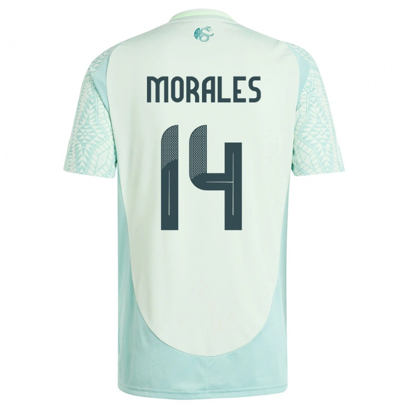 Danxen Donna Maglia Messico Amaury Morales #14 Lino Verde Kit Gara Away 24-26 Maglietta