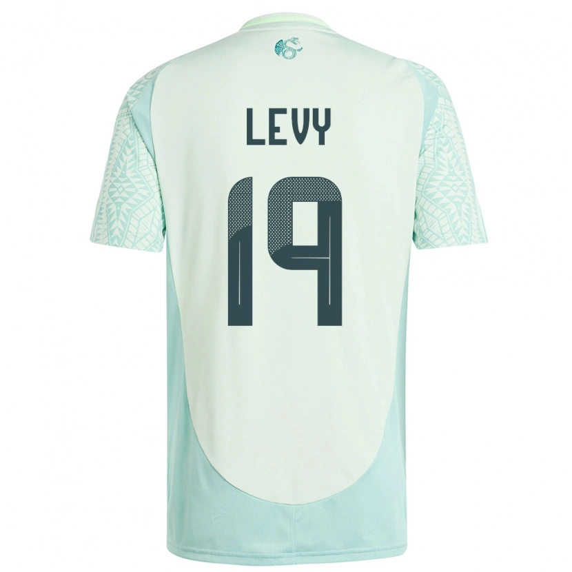 Danxen Donna Maglia Messico Mateo Levy #19 Lino Verde Kit Gara Away 24-26 Maglietta