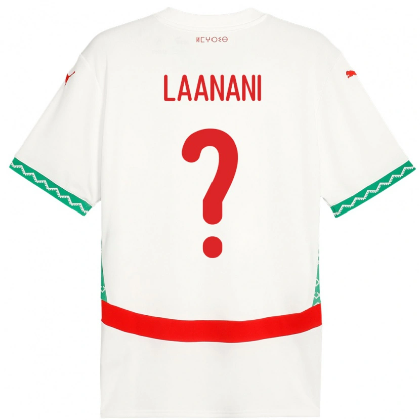 Danxen Donna Maglia Marocco Kamal Laanani #0 Bianco Kit Gara Away 24-26 Maglietta