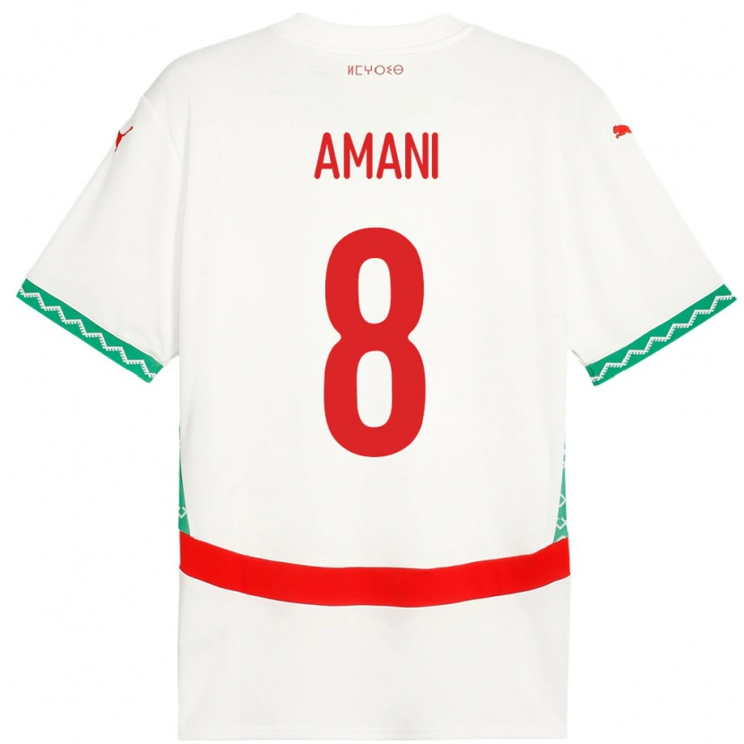 Danxen Donna Maglia Marocco Salma Amani #8 Bianco Kit Gara Away 24-26 Maglietta