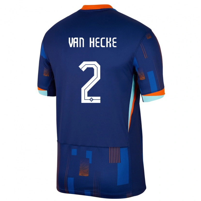 Danxen Donna Maglia Paesi Bassi Jan Paul Van Hecke #2 Blu Kit Gara Away 24-26 Maglietta