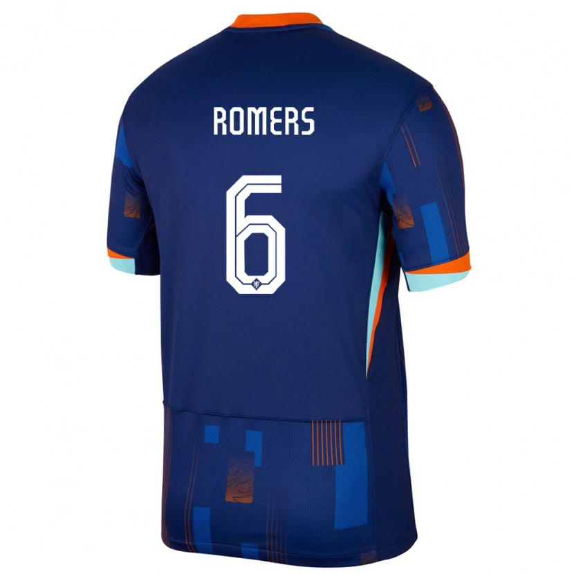 Danxen Donna Maglia Paesi Bassi Thijmen Romers #6 Blu Kit Gara Away 24-26 Maglietta