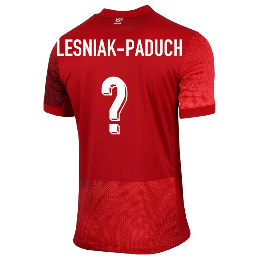 Danxen Donna Maglia Polonia Nikodem Lesniak-Paduch #0 Rosso Kit Gara Away 24-26 Maglietta