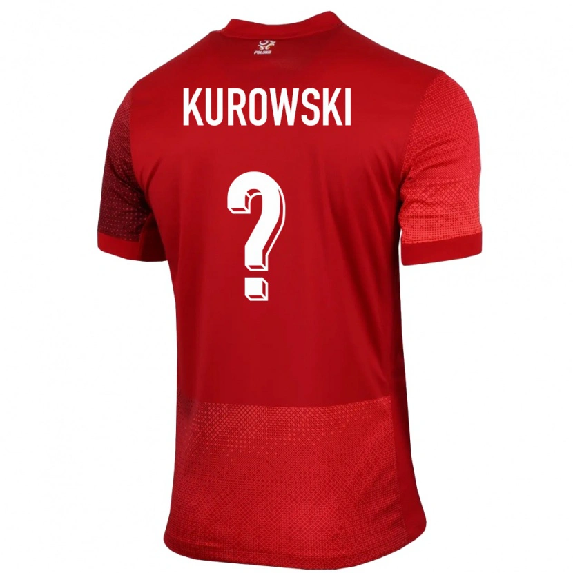 Danxen Donna Maglia Polonia Krzysztof Kurowski #0 Rosso Kit Gara Away 24-26 Maglietta