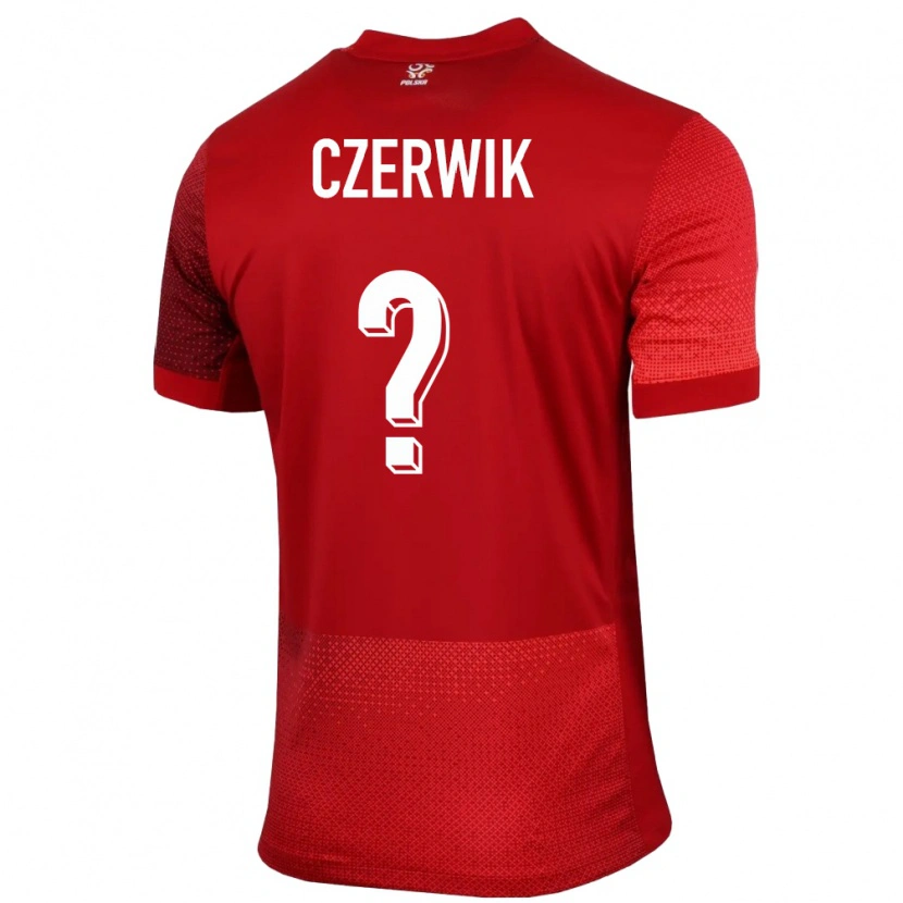 Danxen Donna Maglia Polonia Jaroslaw Czerwik #0 Rosso Kit Gara Away 24-26 Maglietta