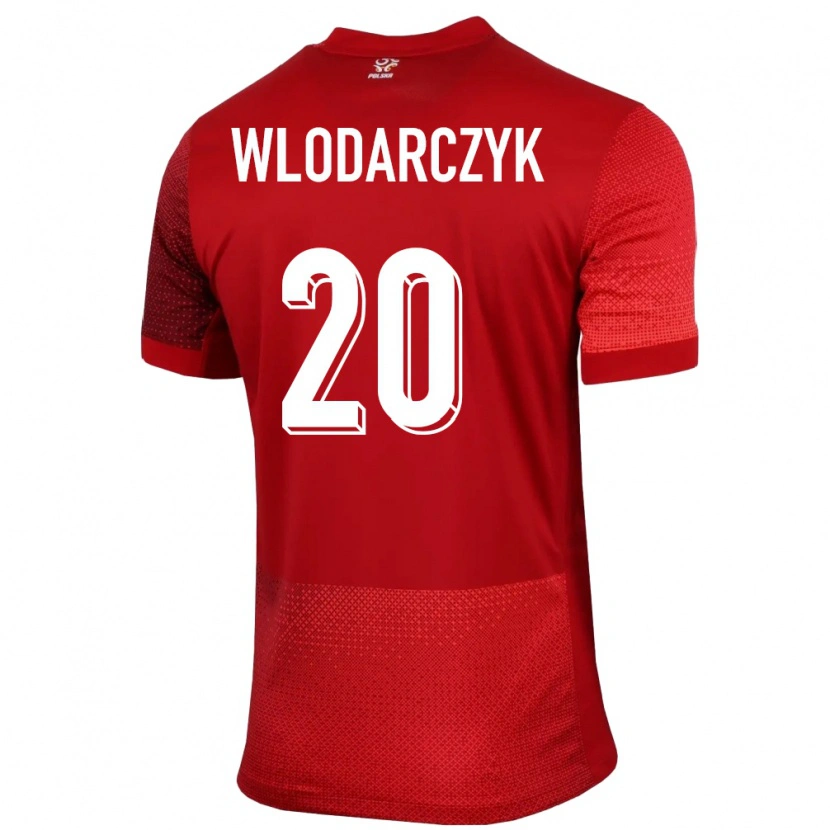 Danxen Donna Maglia Polonia Szymon Wlodarczyk #20 Rosso Kit Gara Away 24-26 Maglietta