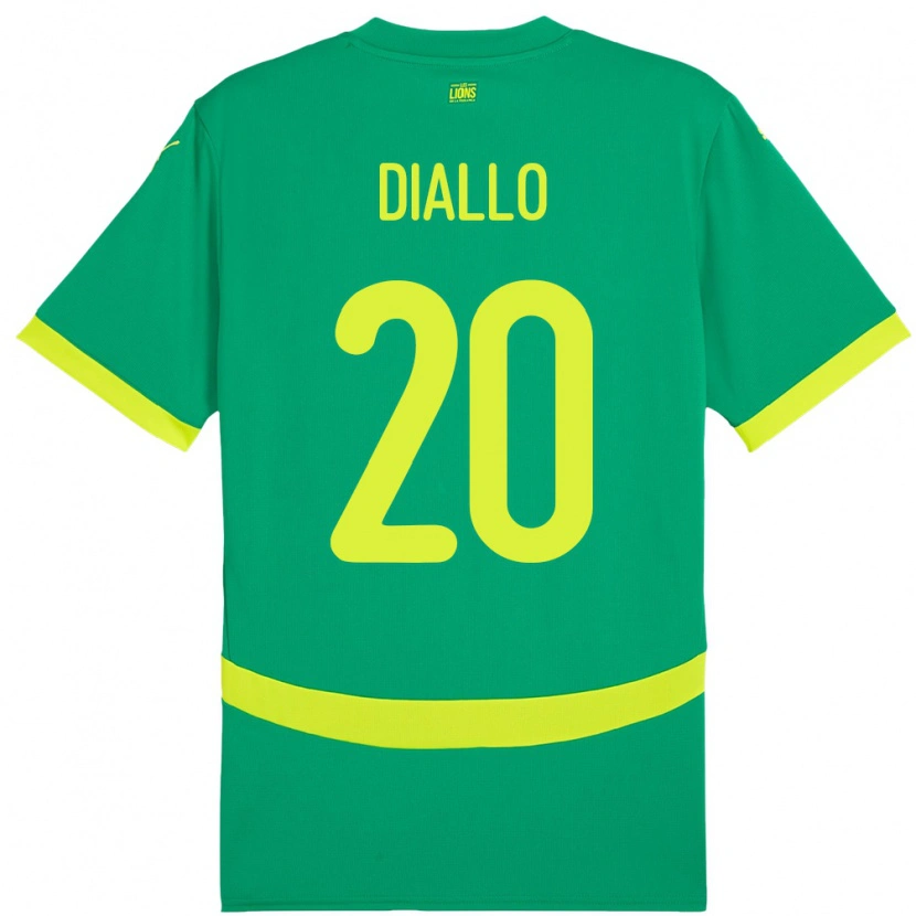 Danxen Donna Maglia Senegal Habib Diallo #20 Verde Kit Gara Away 24-26 Maglietta