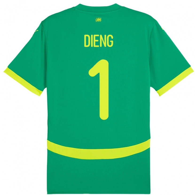 Danxen Donna Maglia Senegal Timothy Dieng #1 Verde Kit Gara Away 24-26 Maglietta