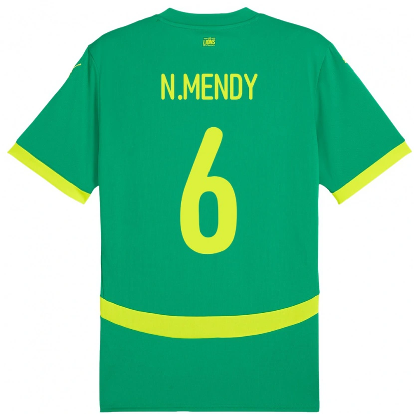Danxen Donna Maglia Senegal Nampalys Mendy #6 Verde Kit Gara Away 24-26 Maglietta