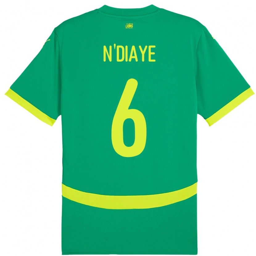 Danxen Donna Maglia Senegal Niakhate N Diaye #6 Verde Kit Gara Away 24-26 Maglietta