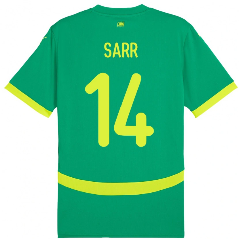Danxen Donna Maglia Senegal Pape Sarr #14 Verde Kit Gara Away 24-26 Maglietta