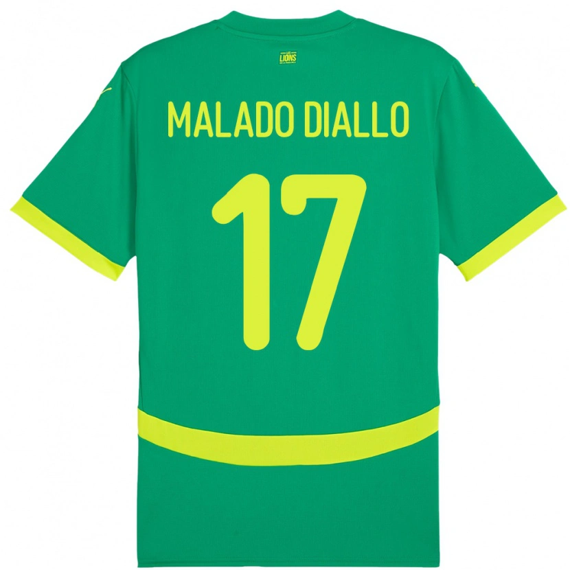 Danxen Donna Maglia Senegal Hapsatou Malado Diallo #17 Verde Kit Gara Away 24-26 Maglietta
