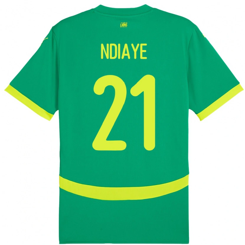 Danxen Donna Maglia Senegal Iliman Ndiaye #21 Verde Kit Gara Away 24-26 Maglietta