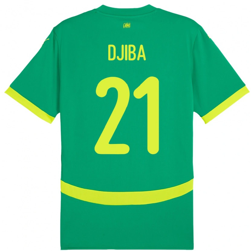 Danxen Donna Maglia Senegal Francois Djiba #21 Verde Kit Gara Away 24-26 Maglietta