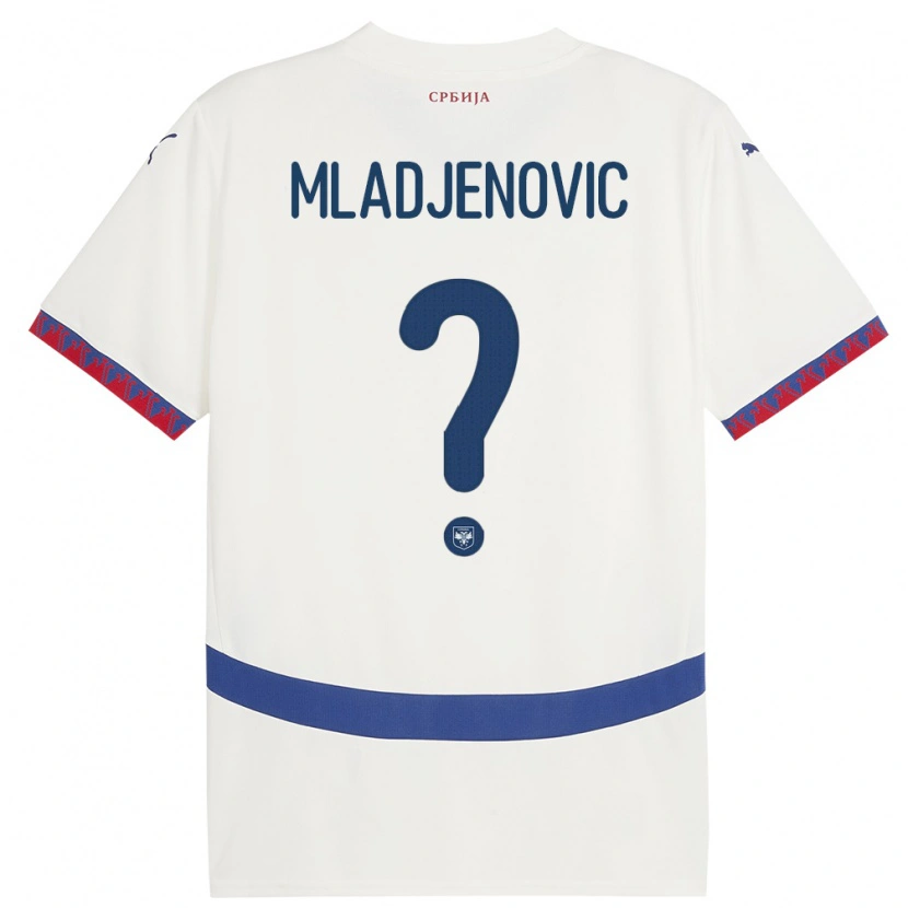 Danxen Donna Maglia Serbia Uros Mladjenovic #0 Bianco Kit Gara Away 24-26 Maglietta
