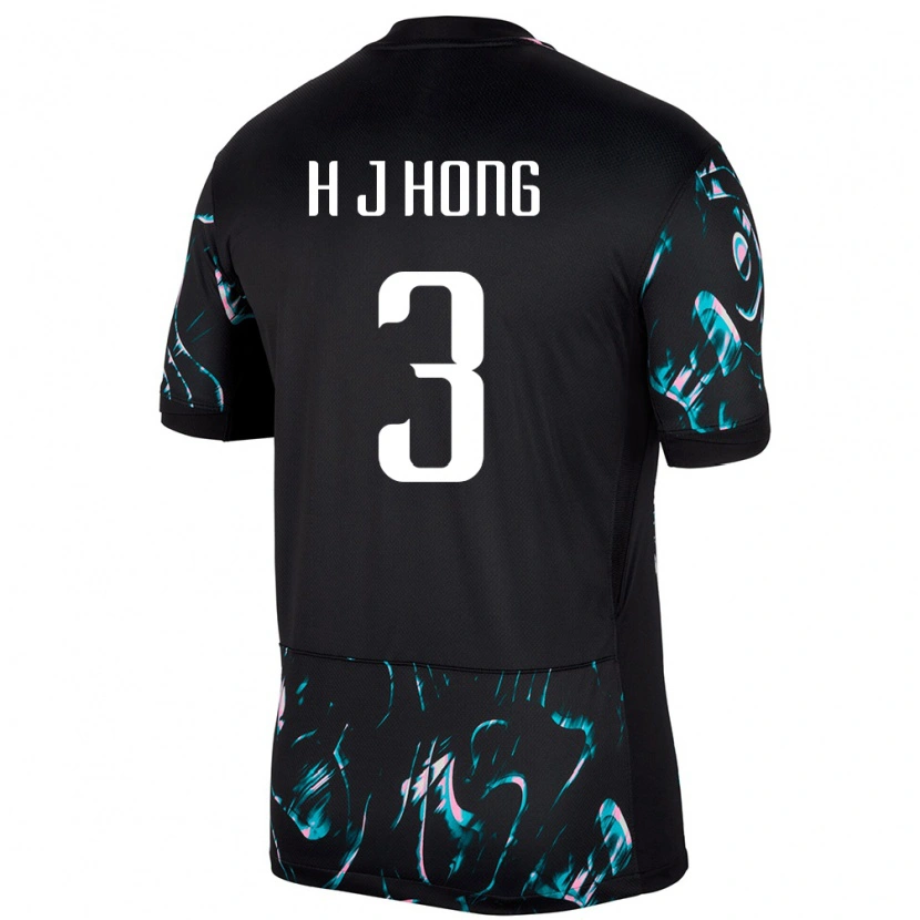Danxen Donna Maglia Corea Del Sud Hong Hye Ji #3 Nero Kit Gara Away 24-26 Maglietta