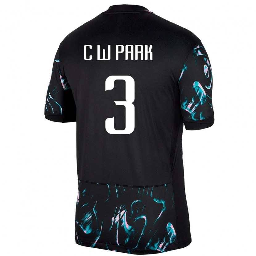 Danxen Donna Maglia Corea Del Sud Park Chang Woo #3 Nero Kit Gara Away 24-26 Maglietta