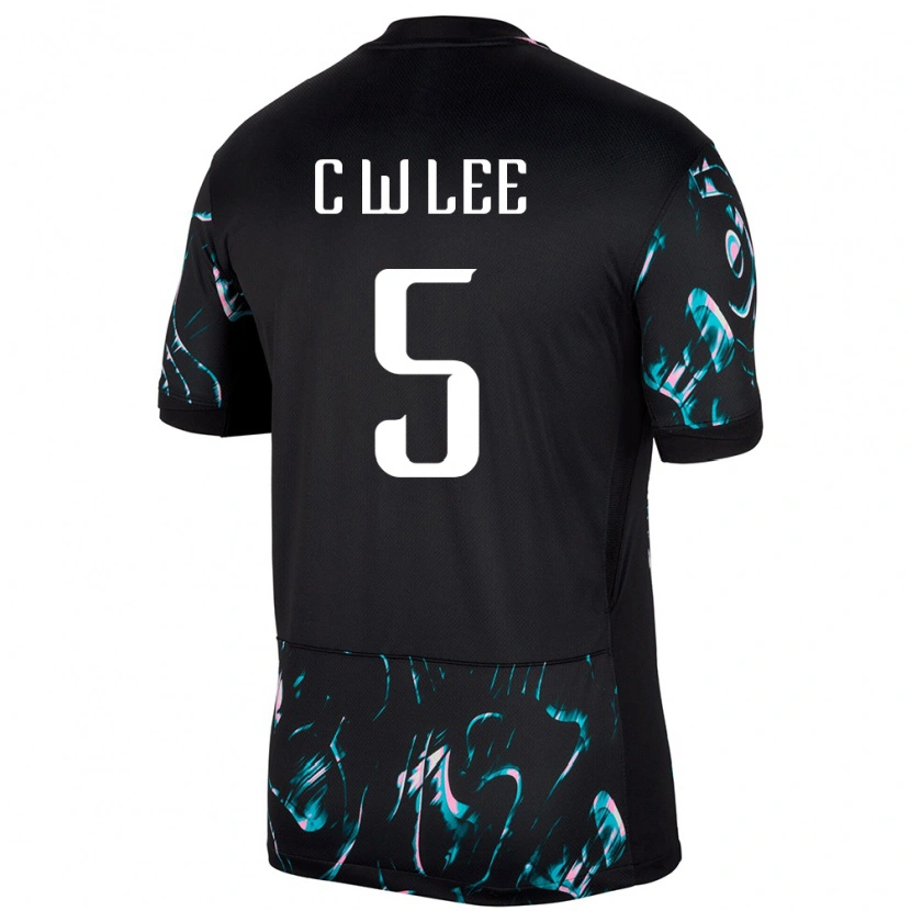 Danxen Donna Maglia Corea Del Sud Lee Chan Wook #5 Nero Kit Gara Away 24-26 Maglietta