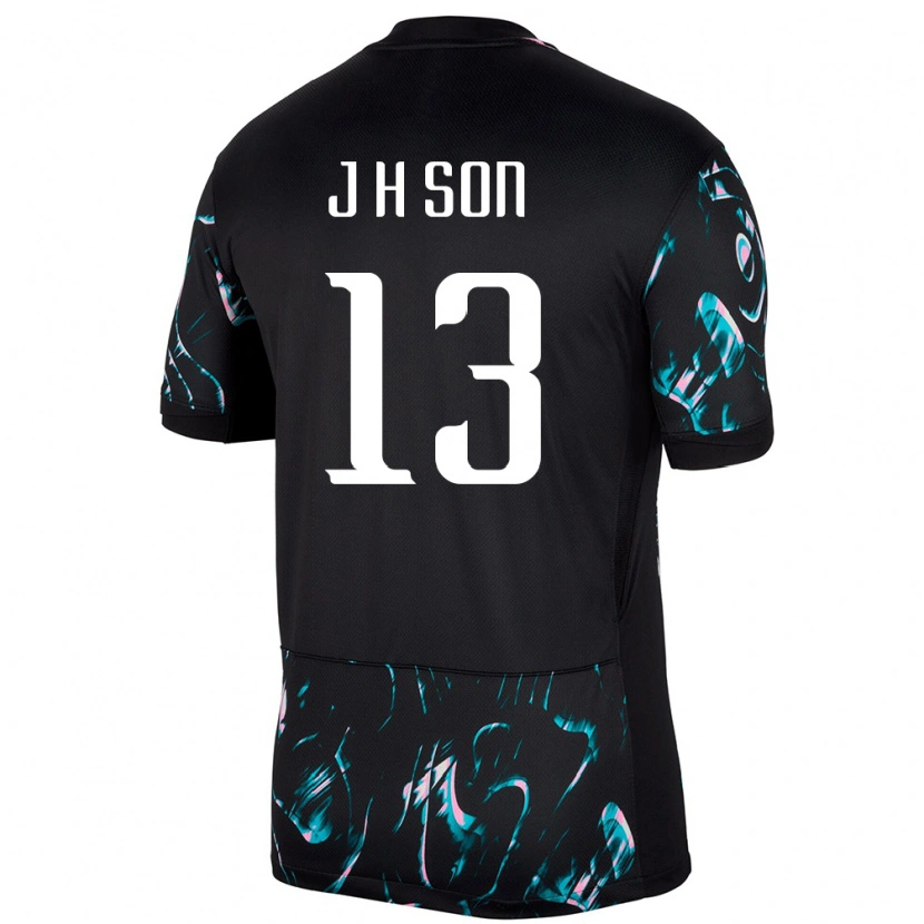 Danxen Donna Maglia Corea Del Sud Jun-Ho Son #13 Nero Kit Gara Away 24-26 Maglietta