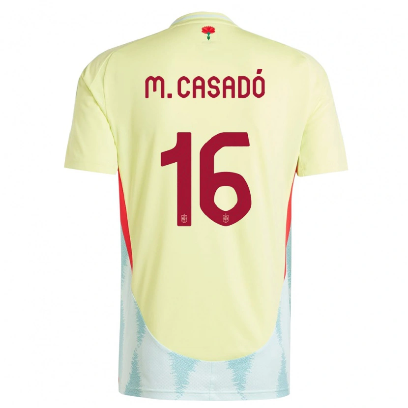 Danxen Donna Maglia Spagna Marc Casadó #16 Giallo Kit Gara Away 24-26 Maglietta
