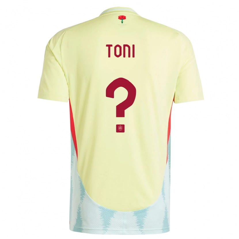 Danxen Donna Maglia Spagna Toni Fernández #0 Giallo Kit Gara Away 24-26 Maglietta