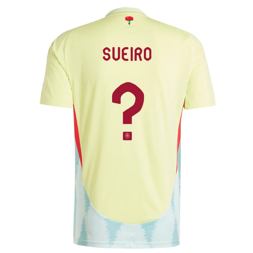 Danxen Donna Maglia Spagna David Sueiro #0 Giallo Kit Gara Away 24-26 Maglietta