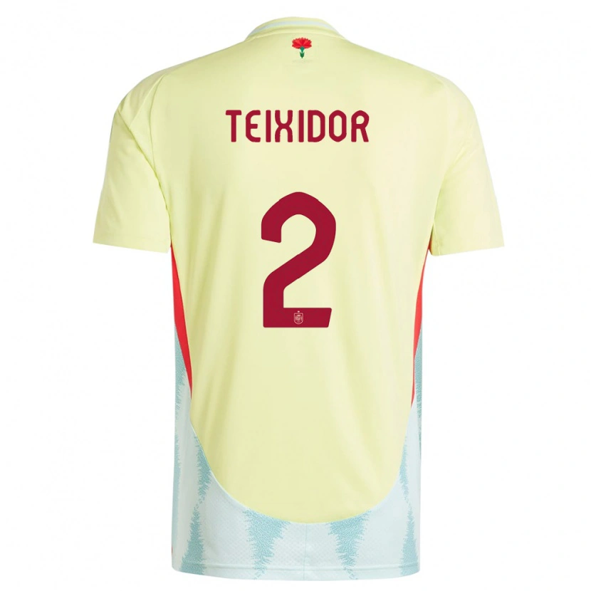 Danxen Donna Maglia Spagna Nil Teixidor #2 Giallo Kit Gara Away 24-26 Maglietta