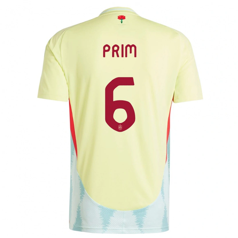 Danxen Donna Maglia Spagna Pau Prim #6 Giallo Kit Gara Away 24-26 Maglietta