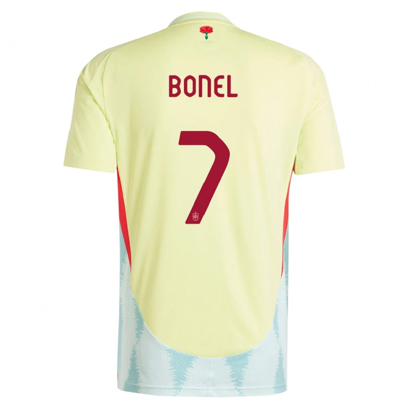 Danxen Donna Maglia Spagna Asier Bonel #7 Giallo Kit Gara Away 24-26 Maglietta
