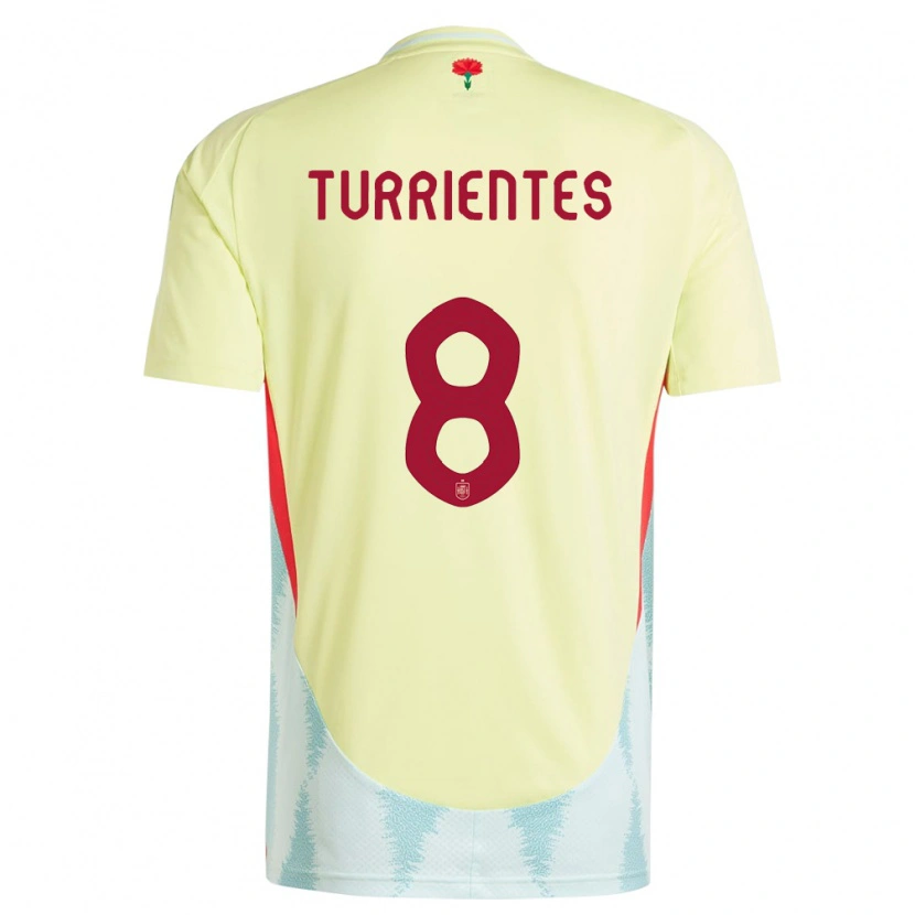 Danxen Donna Maglia Spagna Beñat Turrientes #8 Giallo Kit Gara Away 24-26 Maglietta