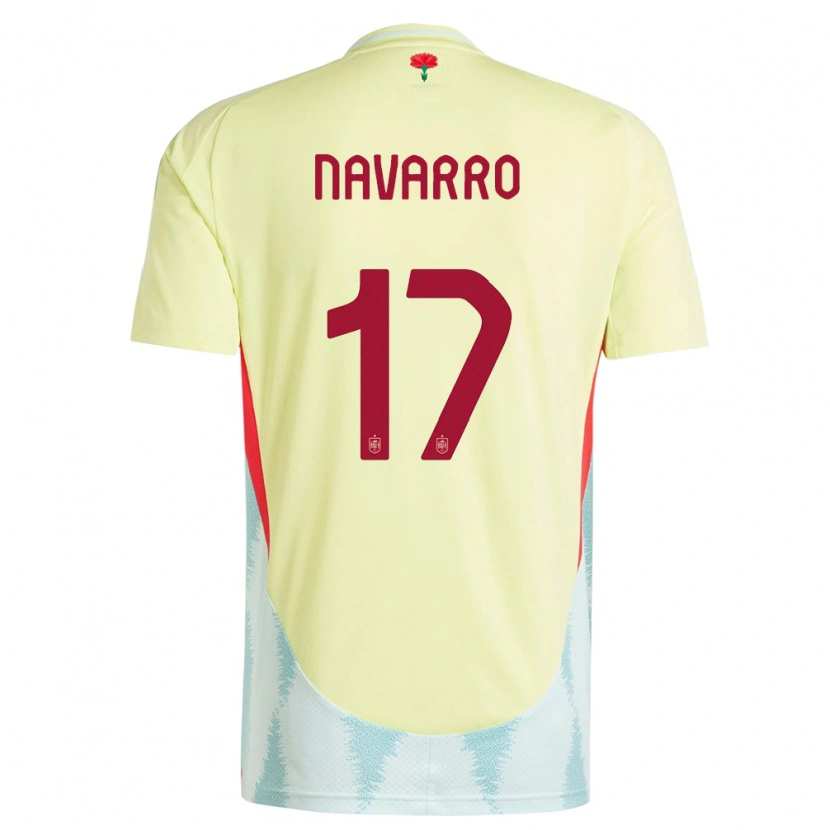 Danxen Donna Maglia Spagna Robert Navarro #17 Giallo Kit Gara Away 24-26 Maglietta