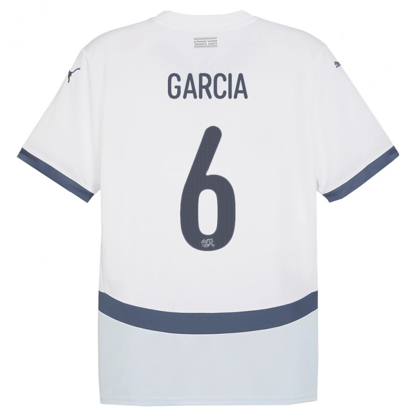 Danxen Donna Maglia Svizzera Ulisses Garcia #6 Bianco Kit Gara Away 24-26 Maglietta