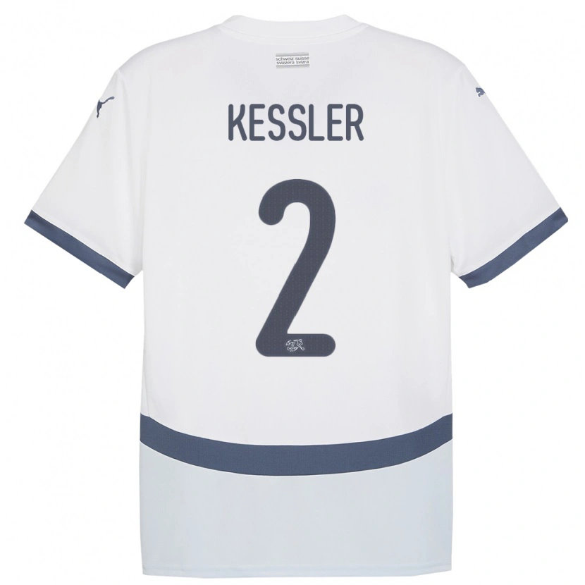 Danxen Donna Maglia Svizzera Ryan Kessler #2 Bianco Kit Gara Away 24-26 Maglietta
