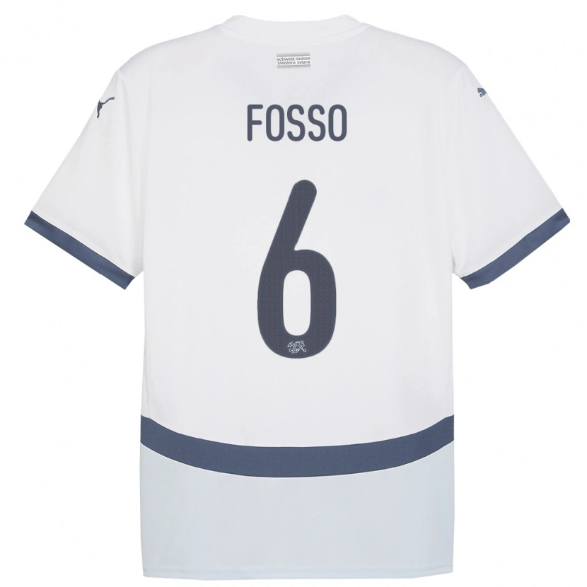 Danxen Donna Maglia Svizzera Ryan Fosso #6 Bianco Kit Gara Away 24-26 Maglietta