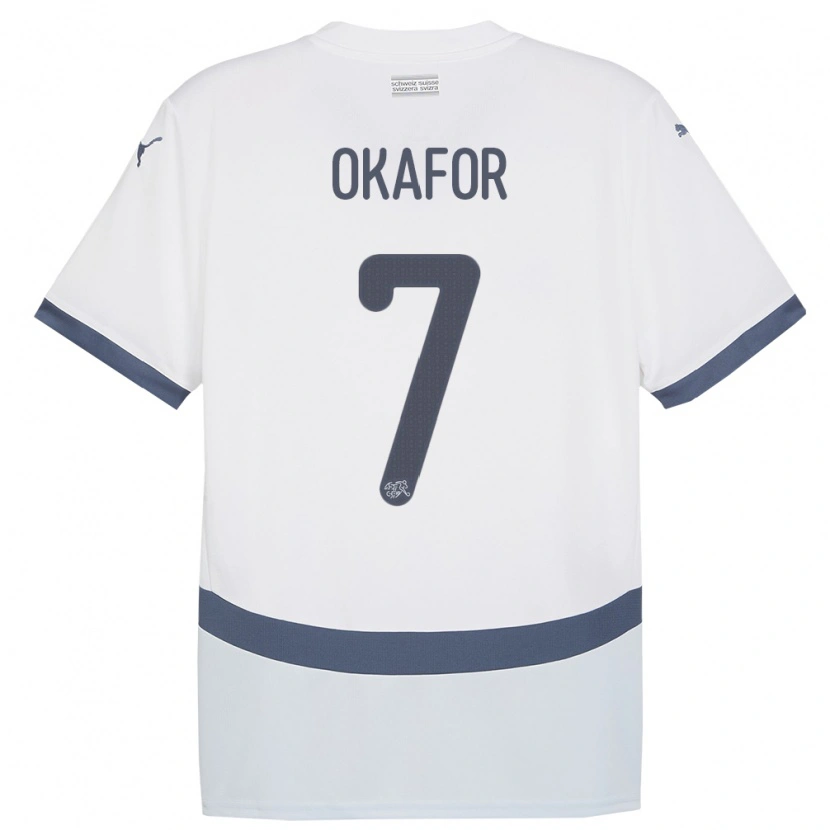 Danxen Donna Maglia Svizzera Tobias Okafor #7 Bianco Kit Gara Away 24-26 Maglietta