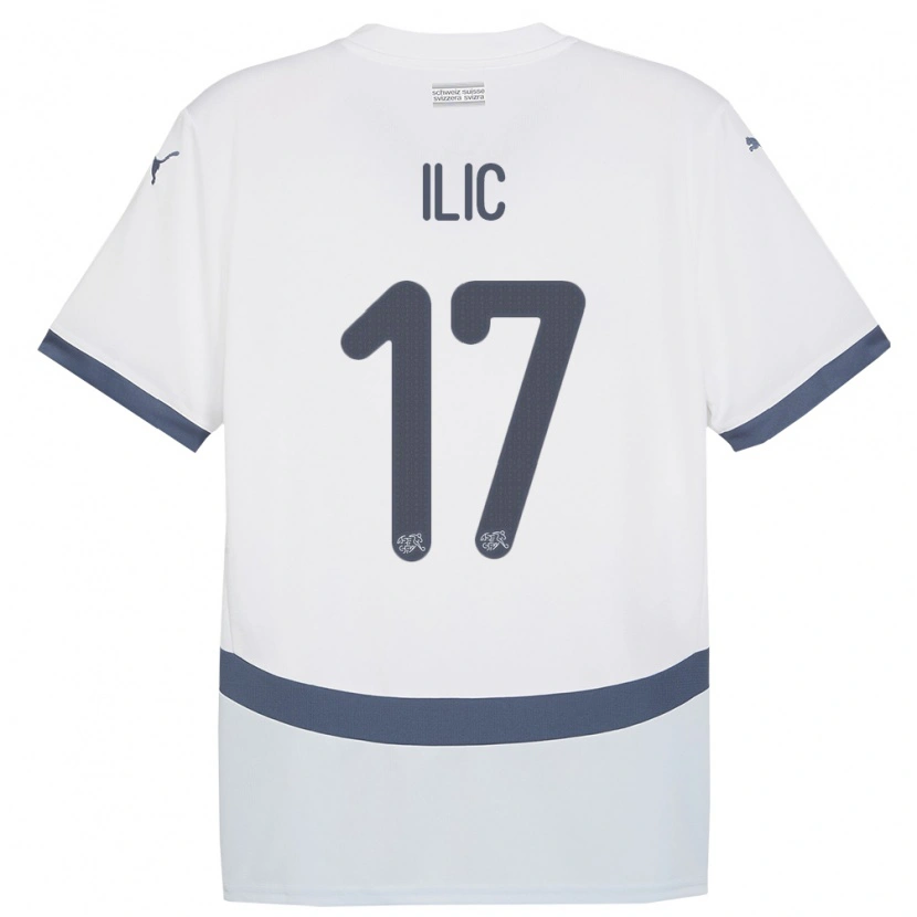 Danxen Donna Maglia Svizzera Adam Ilic #17 Bianco Kit Gara Away 24-26 Maglietta