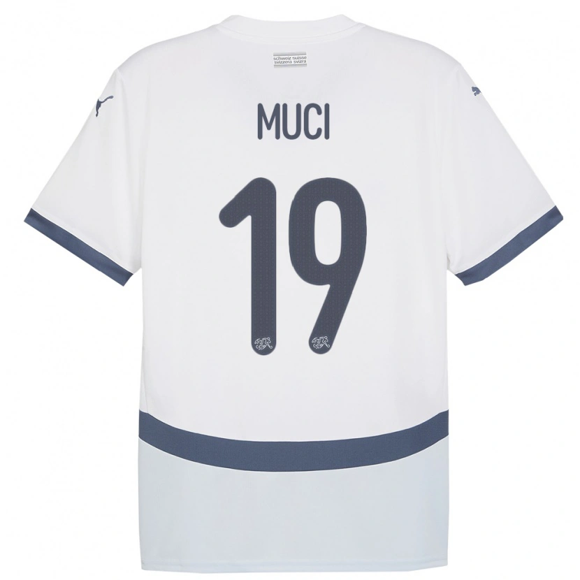 Danxen Donna Maglia Svizzera Nikolas Muci #19 Bianco Kit Gara Away 24-26 Maglietta