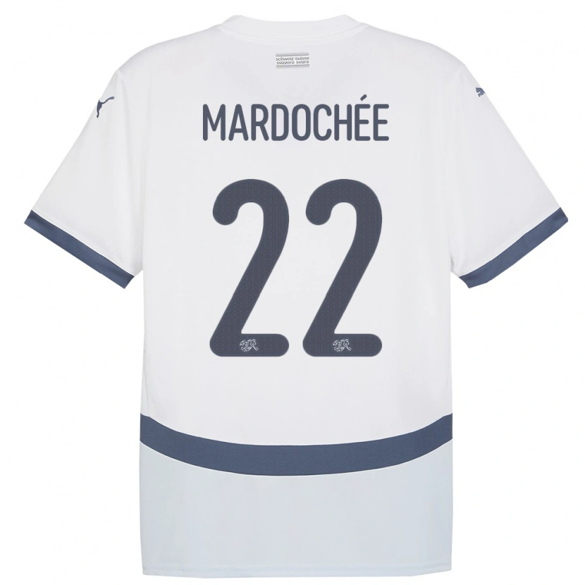 Danxen Donna Maglia Svizzera Miguel Mardochée #22 Bianco Kit Gara Away 24-26 Maglietta