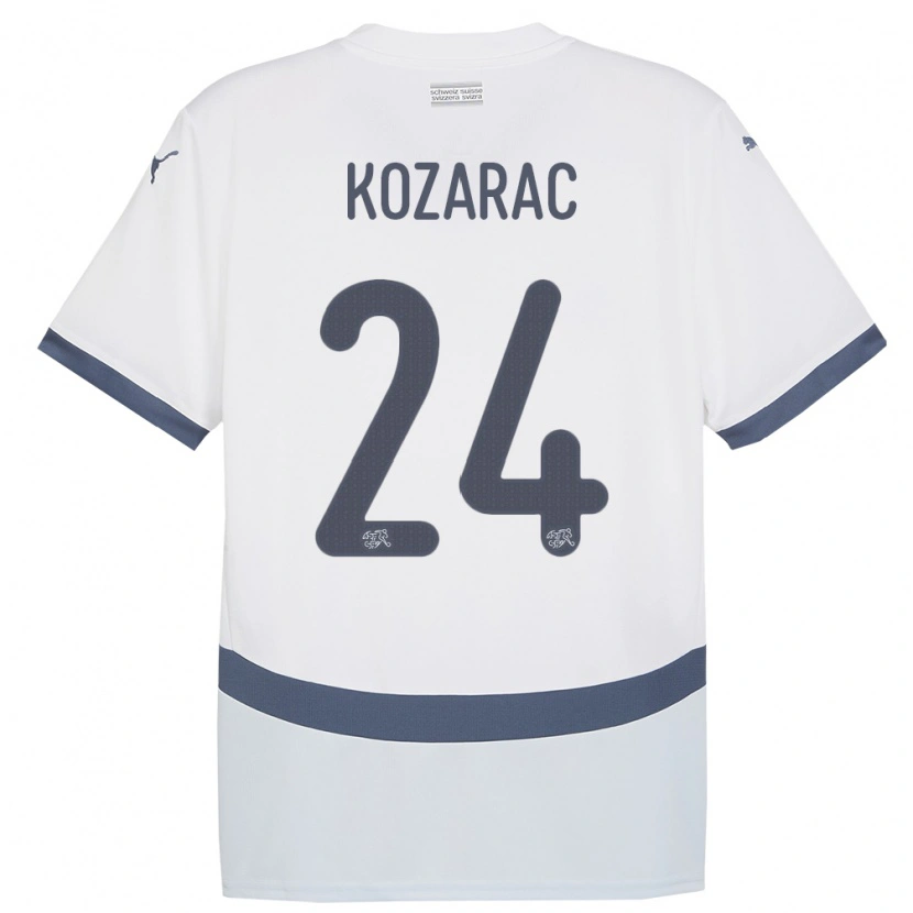 Danxen Donna Maglia Svizzera Haris Kozarac #24 Bianco Kit Gara Away 24-26 Maglietta