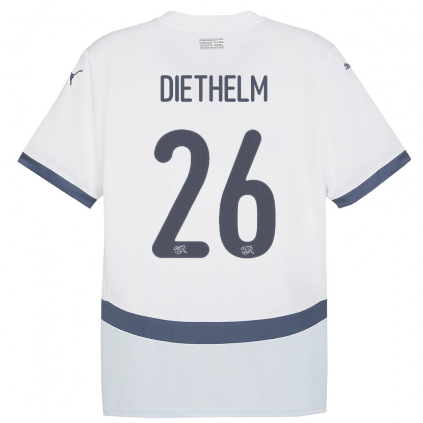 Danxen Donna Maglia Svizzera Thierry Diethelm #26 Bianco Kit Gara Away 24-26 Maglietta
