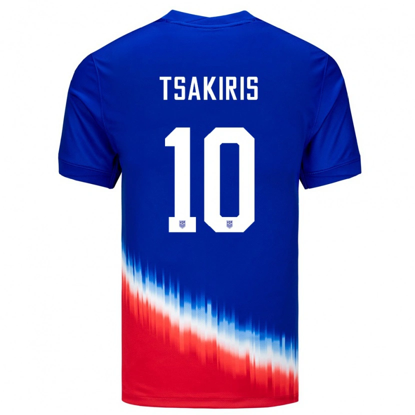 Danxen Donna Maglia Stati Uniti Niko Tsakiris #10 Blu Kit Gara Away 24-26 Maglietta