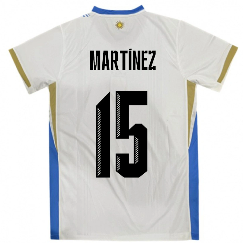 Danxen Donna Maglia Uruguay Rocio Martinez #15 Bianco Blu Kit Gara Away 24-26 Maglietta