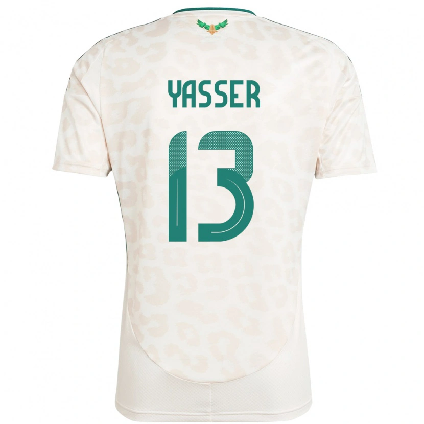 Danxen Donna Maglia Arabia Saudita Yasser Al-Shahrani #13 Bianco Kit Gara Away 24-26 Maglietta